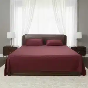 Maroon Bedsheet King Size (2 Head Pillow Cover)